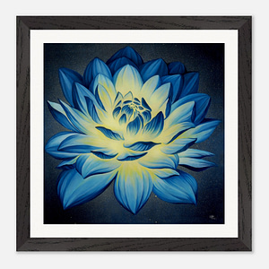 Lucky Blue Dahlia – Framed Fine Art Print