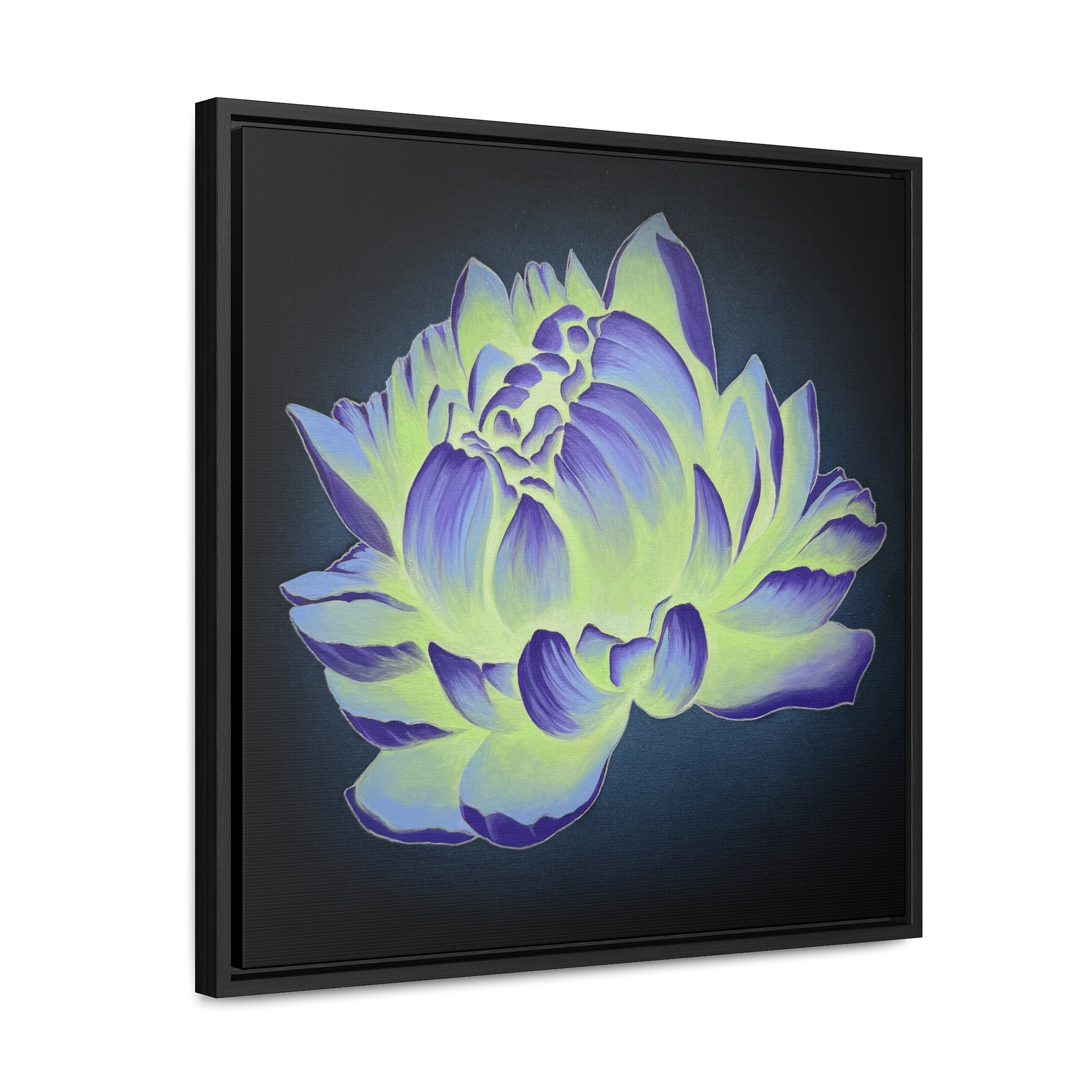 Green Purple Peony Soul Flower Framed Canvas Print - Image 6